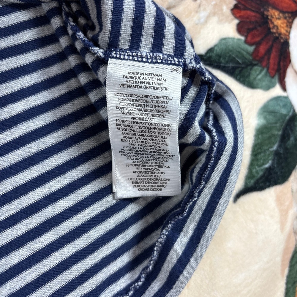 Polo Ralph Lauren Classic Fit Striped T-Shirt Mens Pony Navy Gray Size Large - Picture 4 of 7